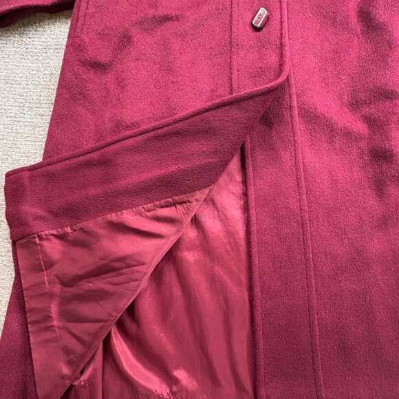 VTG Elegant Fashions Coat Womens Burgundy 15/16 Long Wool Blend Union Made USA - Picture 8 of 16